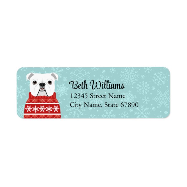 English Bulldog Return Address Labels (Front)