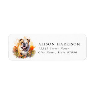 English Bulldog Return Address Labels