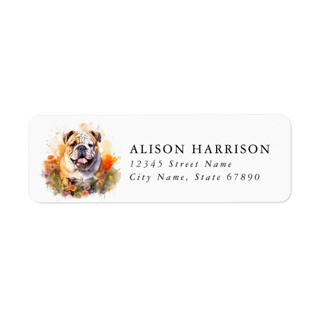 English Bulldog Return Address Labels (Front)