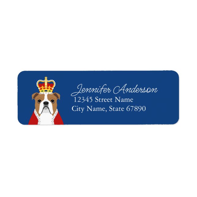 English Bulldog Return Address Labels (Front)