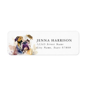 English Bulldog Return Address Labels