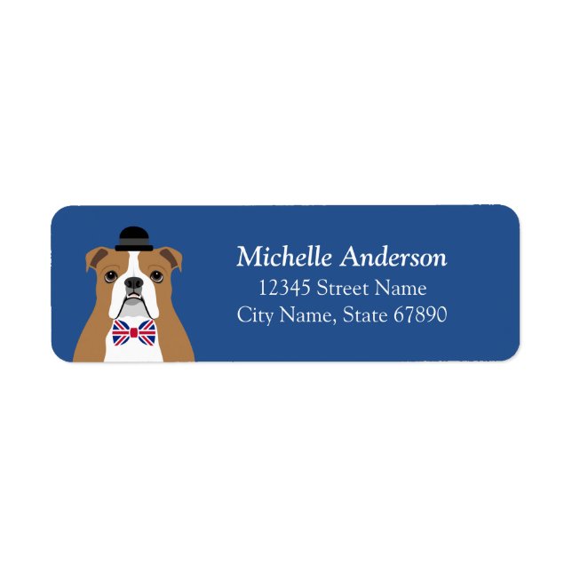 English Bulldog Return Address Labels (Front)