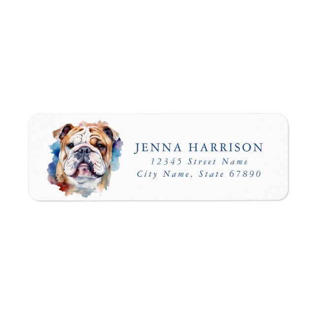 English Bulldog Return Address Labels (Front)