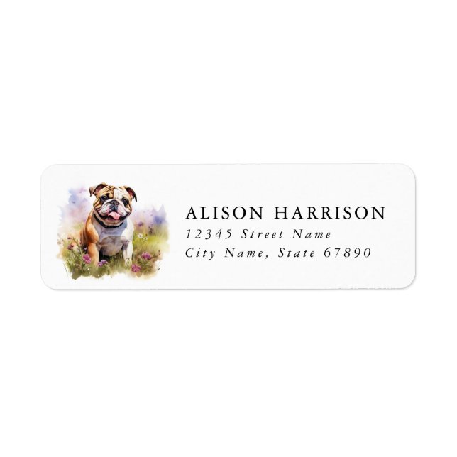 English Bulldog Return Address Labels (Front)