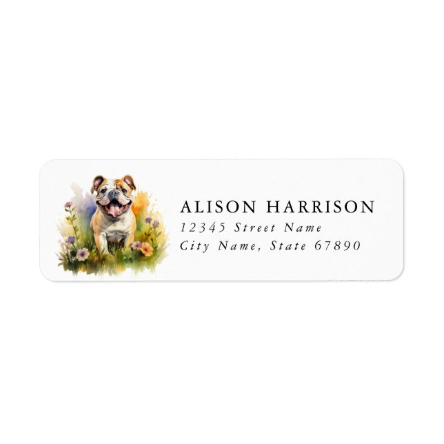 English Bulldog Return Address Labels (Front)