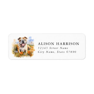 English Bulldog Return Address Labels