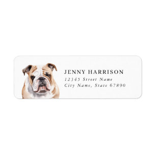 English Bulldog Return Address Labels