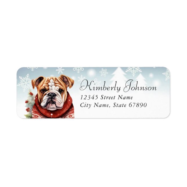 English Bulldog Return Address Labels (Front)