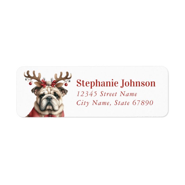 English Bulldog Return Address Labels (Front)