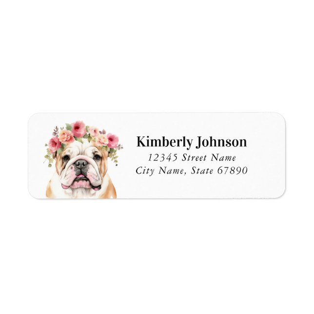 English Bulldog Return Address Labels (Front)