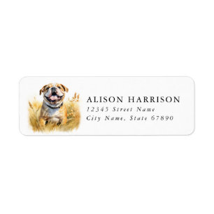English Bulldog Return Address Labels