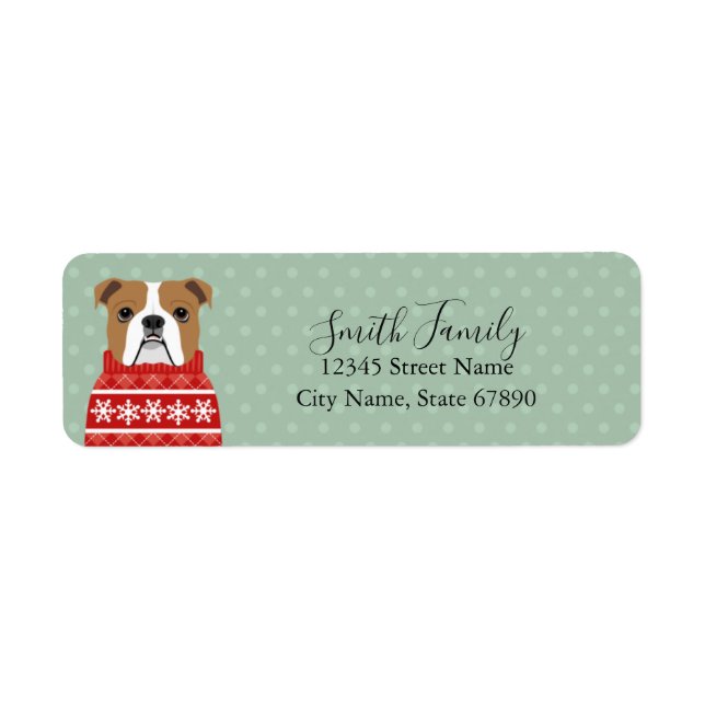 English Bulldog Return Address Labels (Front)