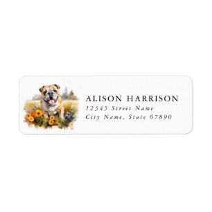 English Bulldog Return Address Labels