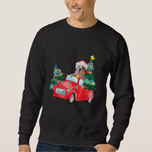 English Bulldog Ride Red Truck Christmas Dog Paja Sweatshirt