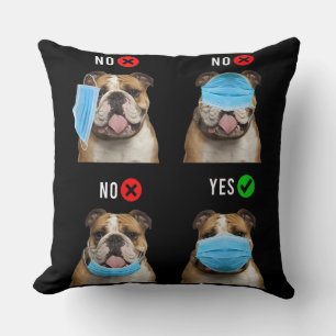 English Bulldog Right Wear Face Mask Tank Top Cushion