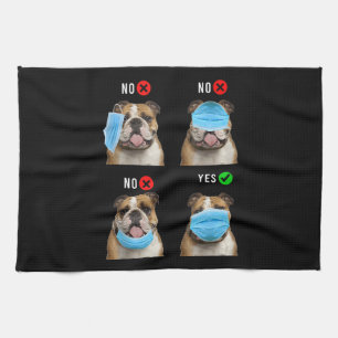 English Bulldog Right Wear Face Mask Tank Top Tea Towel