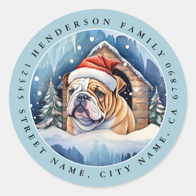 English Bulldog Round Stickers (Front)