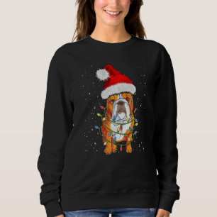 English Bulldog Santa Christmas Tree Lights Xmas   Sweatshirt