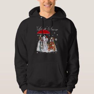 English Bulldog Santa Dog Christmas Snowman Xmas P Hoodie