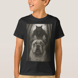 English Bulldog Selfie With Werewolf Funny T-Shirt