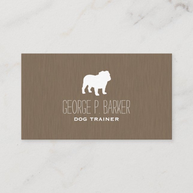 English Bulldog Silhouette Business Card (Front)