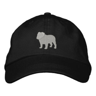 English Bulldog Silhouette Cool Dog Breed Embroidered Hat