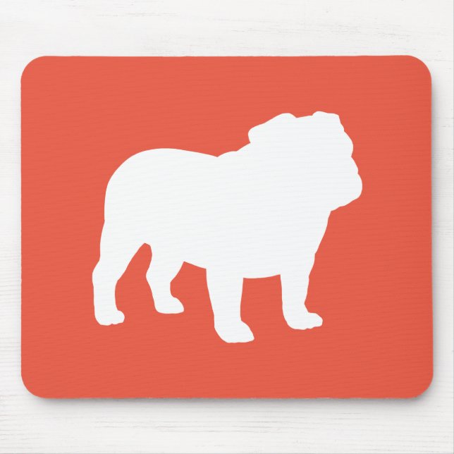English Bulldog Silhouette | Cool Dog Lover's Mouse Pad (Front)