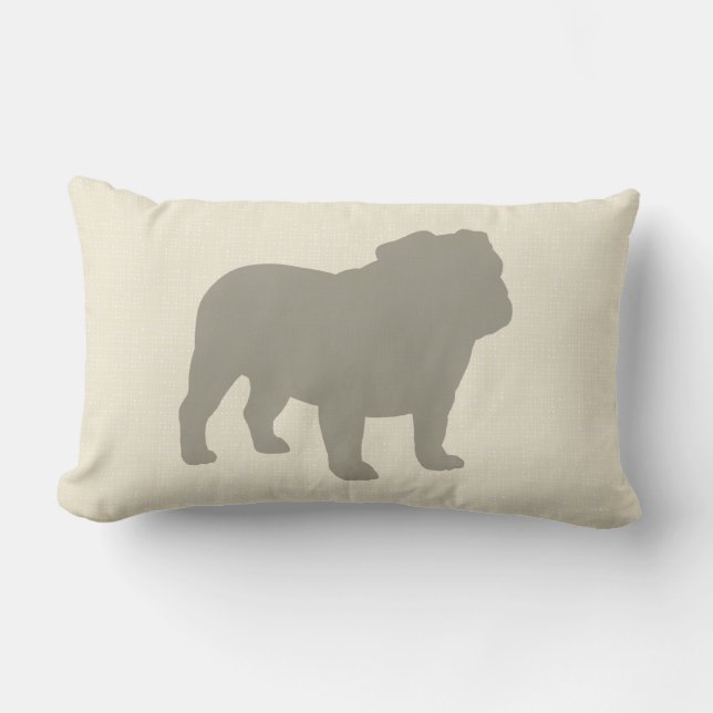 English Bulldog Silhouette Decorative Dog Lover's Lumbar Cushion (Front)
