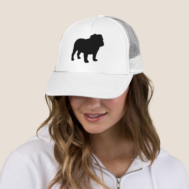 English Bulldog Silhouette Trucker Hat (In Situ)