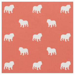 English Bulldog Silhouettes Pattern Dog Lover's Fabric