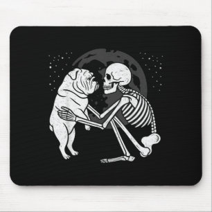 English Bulldog Skeleton Moon Halloween Dog Lover Mouse Pad