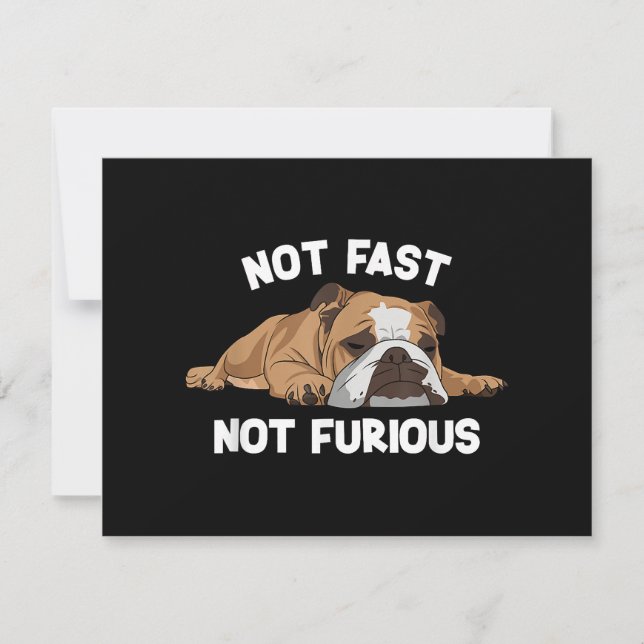 English Bulldog Sleeping Not Fast Not Furious Funn (Front)