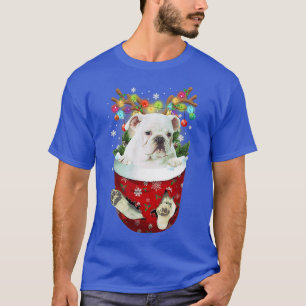 English Bulldog Snow Pocket Dogs Christmas Pocket T-Shirt