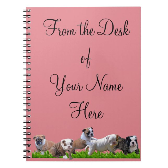 English Bulldog Spiral Notebook (Front)