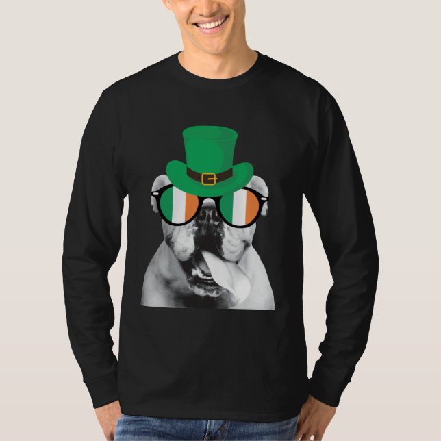 English Bulldog St Patrick s Day  for Bulldog T-Shirt (Front)