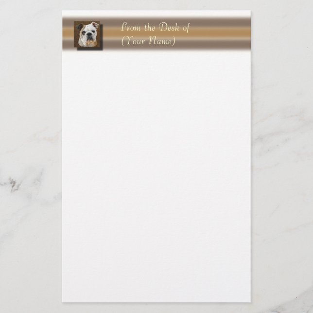 English Bulldog Stationary - From the Desk of ... Stationery (Front)