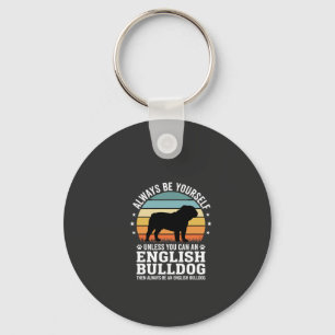 English Bulldog Sunset Be Yourself Dog Key Ring