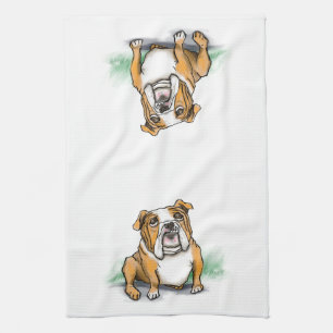 English Bulldog Tea Towel
