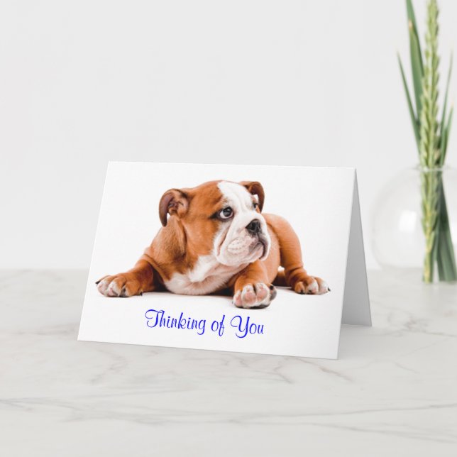 English Bulldog Thinking of You Card Verse inside (Front)