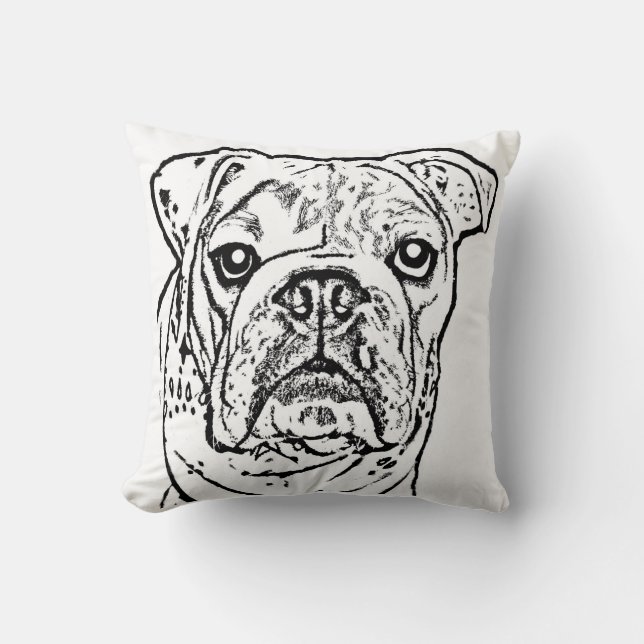 English bulldog throw pillow (Front)
