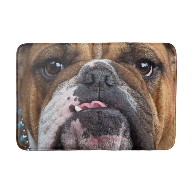 English Bulldog  Throw Pillow Bath Mat (Front)