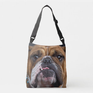 English Bulldog  Throw Pillow Crossbody Bag