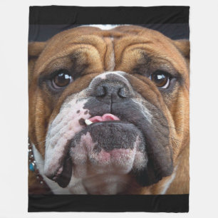 English Bulldog Throw Pillow Fleece Blanket