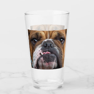 English Bulldog Throw Pillow Glass