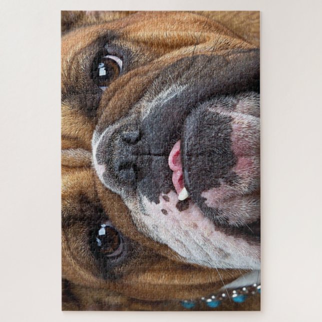 English Bulldog  Throw Pillow Jigsaw Puzzle (Vertical)