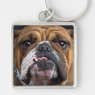 English Bulldog Throw Pillow Key Ring
