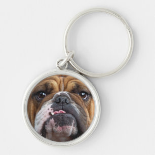 English Bulldog Throw Pillow Key Ring
