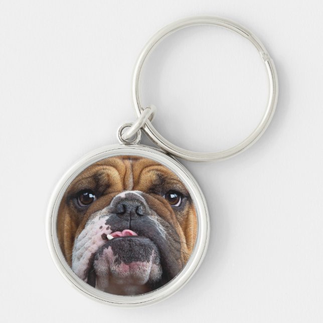 English Bulldog  Throw Pillow Key Ring (Front)