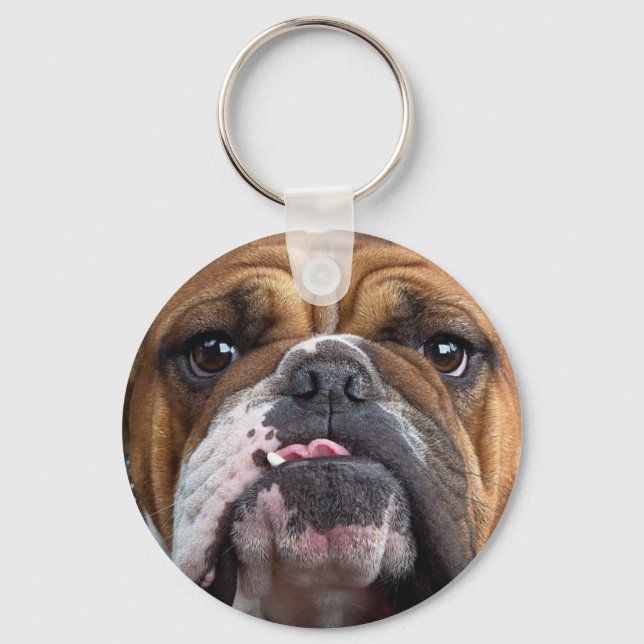 English Bulldog  Throw Pillow Key Ring (Front)
