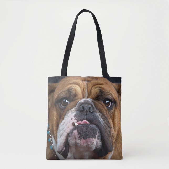 English Bulldog  Throw Pillow Tote Bag (Front)